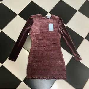 NWT Hill House Nap Dress Burgundy Velvet size M purple red muted mauve